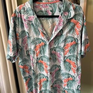 Tommy Bahama Green and Orange Floral Shirt